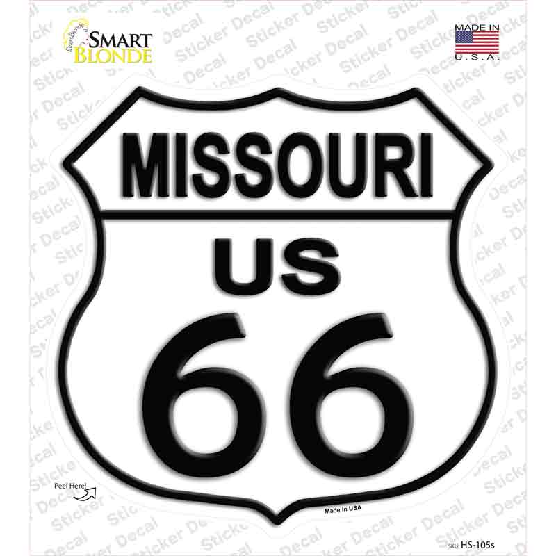 Missouri Route 66 Novelty Highway Shield Sticker Decal Small