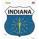 Indiana Flag Novelty Highway Shield Sticker Decal Small