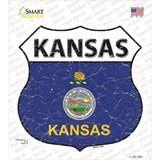 Kansas Flag Novelty Highway Shield Sticker Decal Small