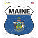 Maine Flag Novelty Highway Shield Sticker Decal Small