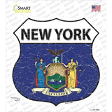 New York Flag Novelty Highway Shield Sticker Decal Small