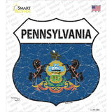 Pennsylvania Flag Novelty Highway Shield Sticker Decal Small