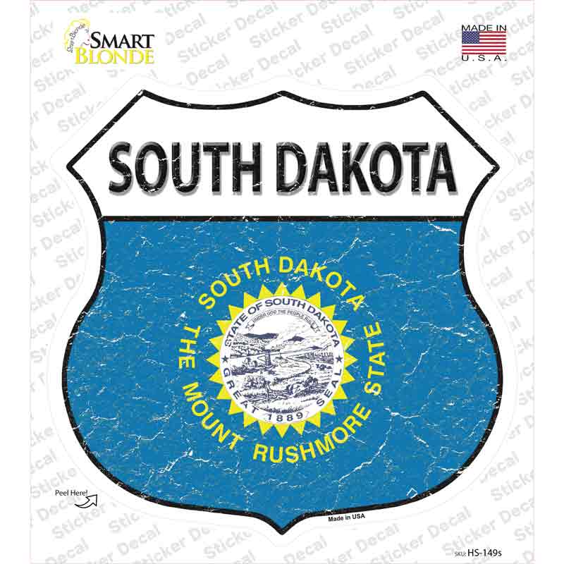 South Dakota Flag Novelty Highway Shield Sticker Decal Small