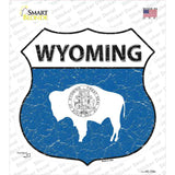 Wyoming Flag Novelty Highway Shield Sticker Decal Small