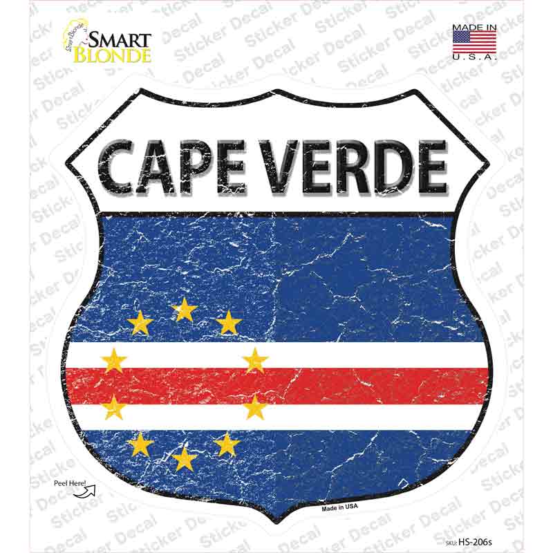 Cape Verde Flag Novelty Highway Shield Sticker Decal