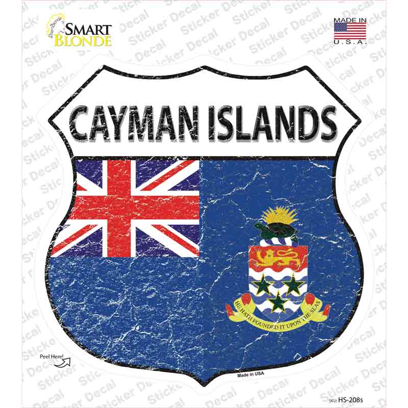 Cayman Islands Flag Novelty Highway Shield Sticker Decal