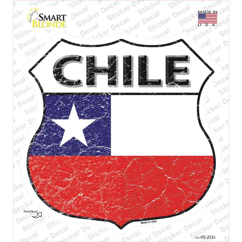 Chile Flag Novelty Highway Shield Sticker Decal Small