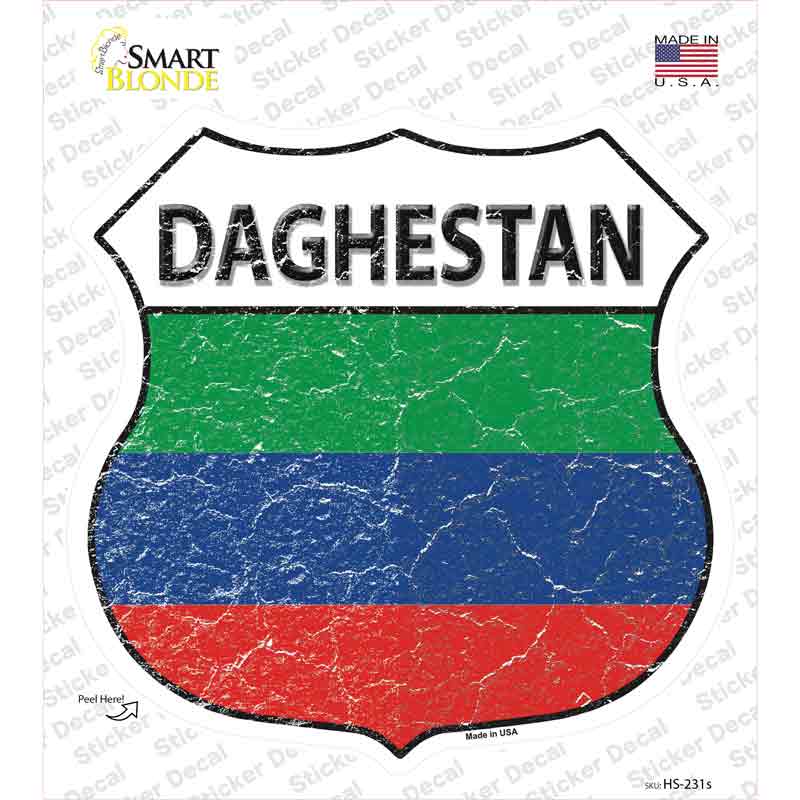 Dagestan Flag Novelty Highway Shield Sticker Decal