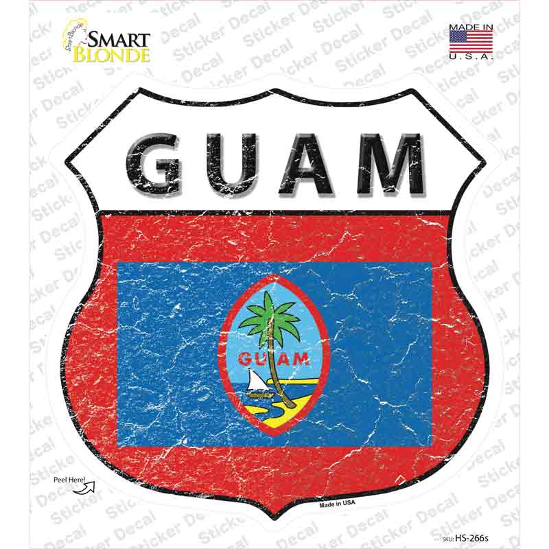 Guam Flag Novelty Highway Shield Sticker Decal
