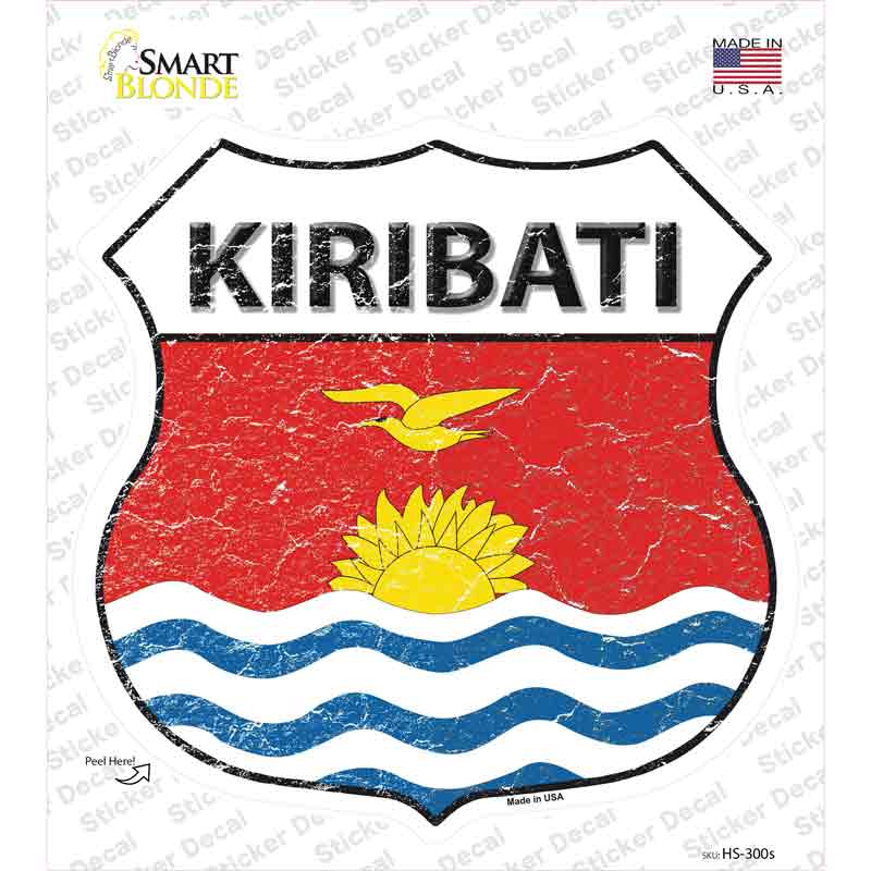 Kiribati Flag Novelty Highway Shield Sticker Decal