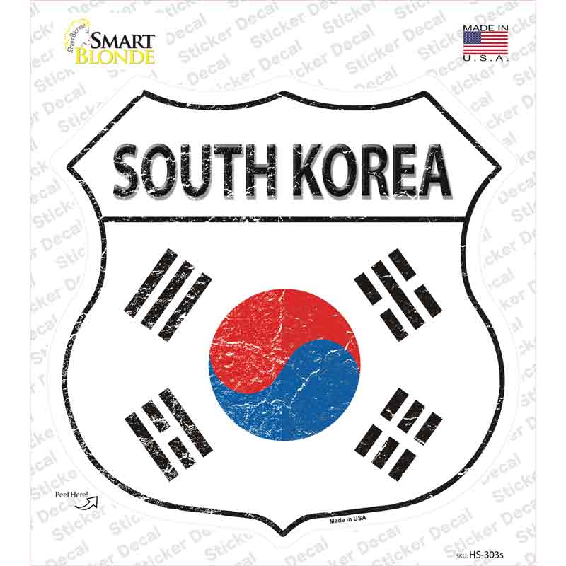 South Korea Flag Novelty Highway Shield Sticker Decal