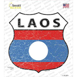 Laos Flag Novelty Highway Shield Sticker Decal