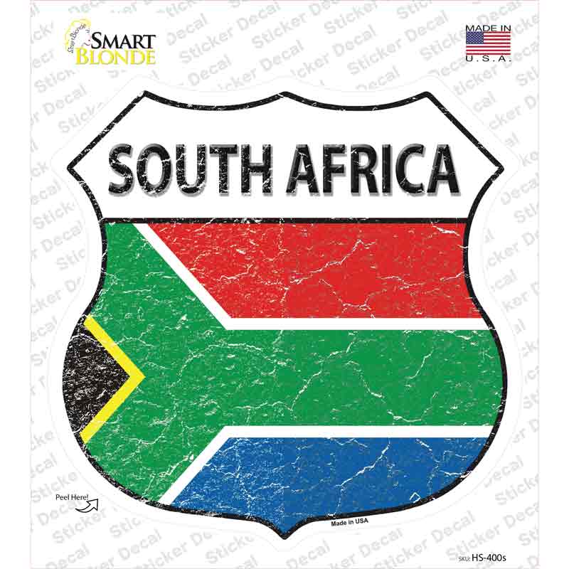 South Africa Flag Novelty Highway Shield Sticker Decal