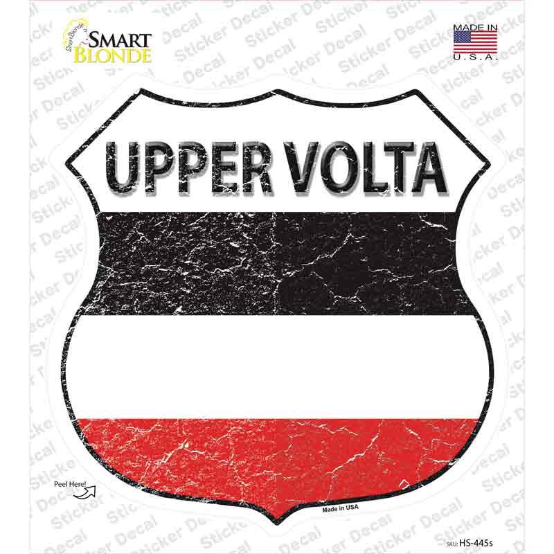 Upper Volta Flag Novelty Highway Shield Sticker Decal Small