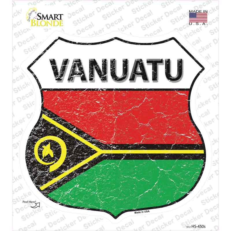 Vanuatu Flag Novelty Highway Shield Sticker Decal