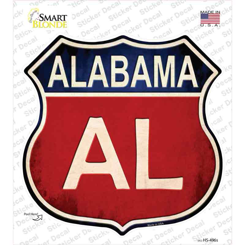 Alabama Novelty Highway Shield Sticker Decal Small