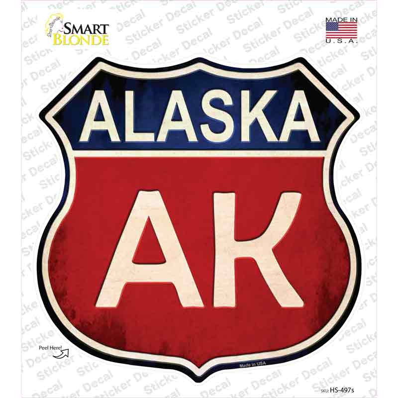 Alaska Novelty Highway Shield Sticker Decal Small