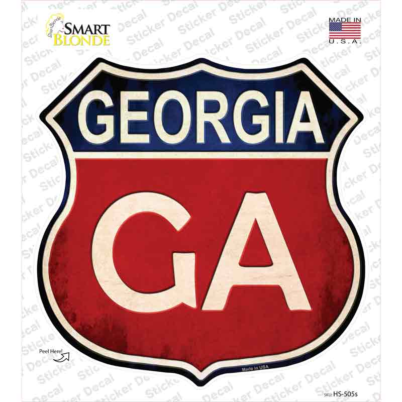 Georgia Novelty Highway Shield Sticker Decal Small