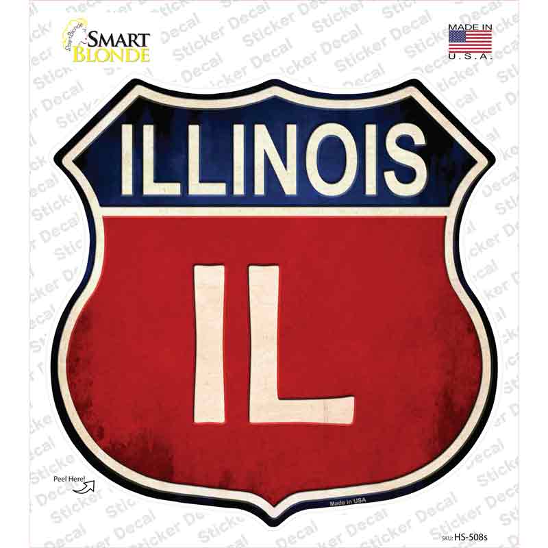 Illinois Novelty Highway Shield Sticker Decal Small