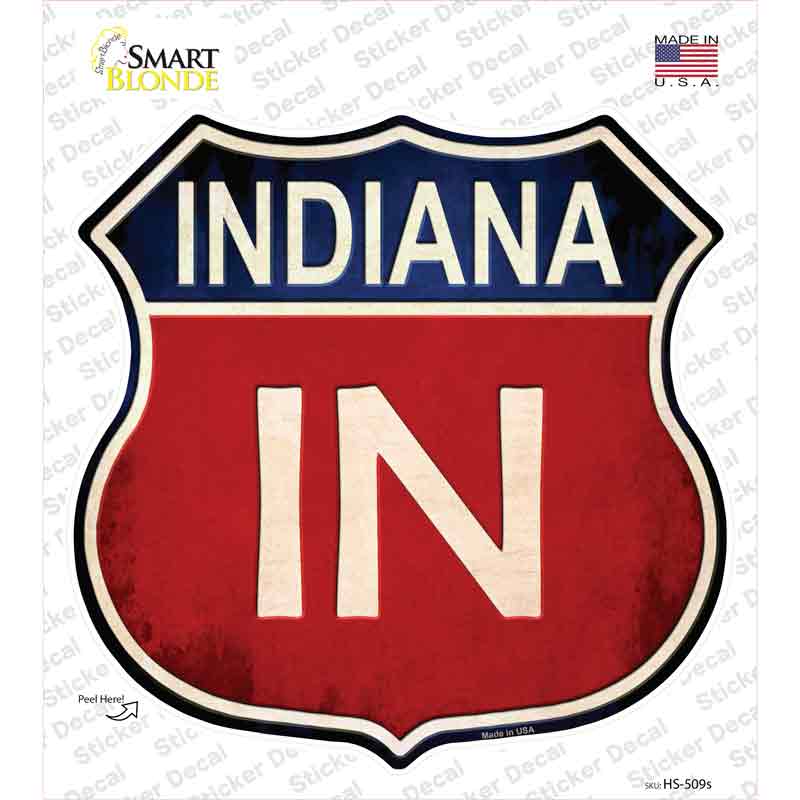 lndiana Novelty Highway Shield Sticker Decal Small