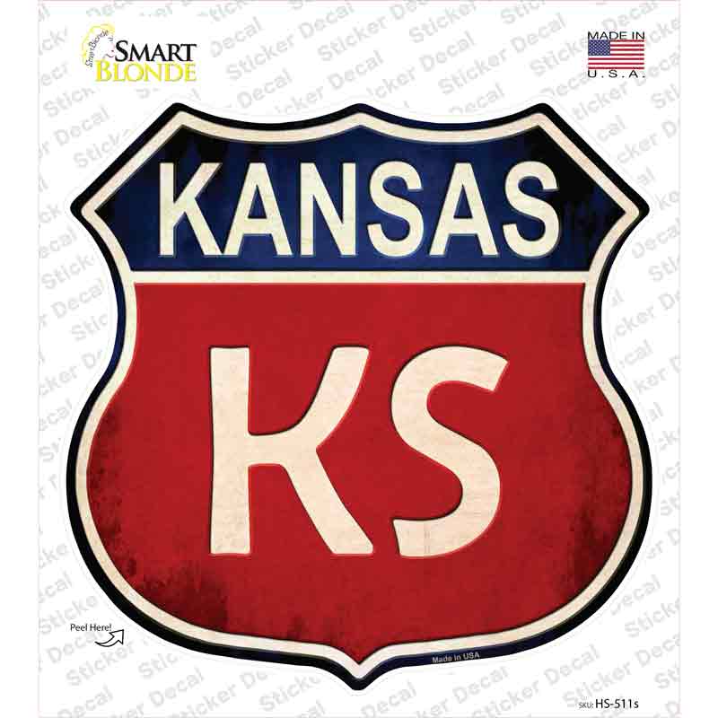 Kansas Novelty Highway Shield Sticker Decal Small