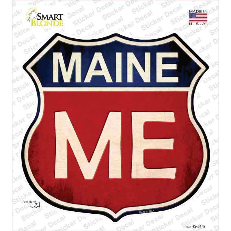 Maine Novelty Highway Shield Sticker Decal Small