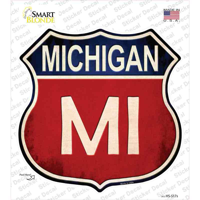 Michigan Novelty Highway Shield Sticker Decal Small