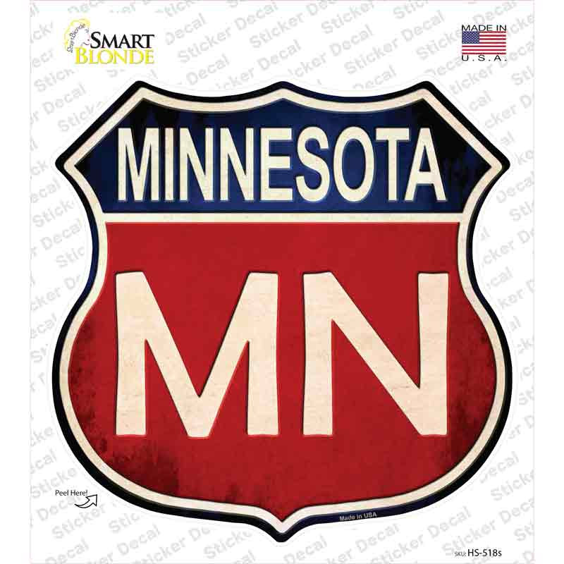 Minnesota Novelty Highway Shield Sticker Decal Small