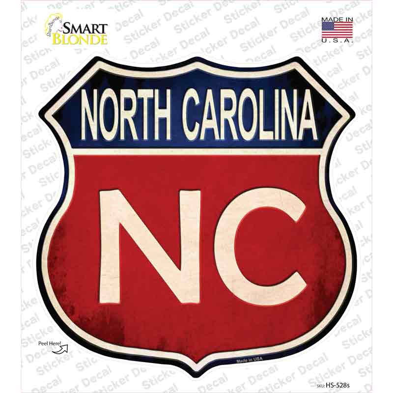 North Carolina Novelty Highway Shield Sticker Decal Small