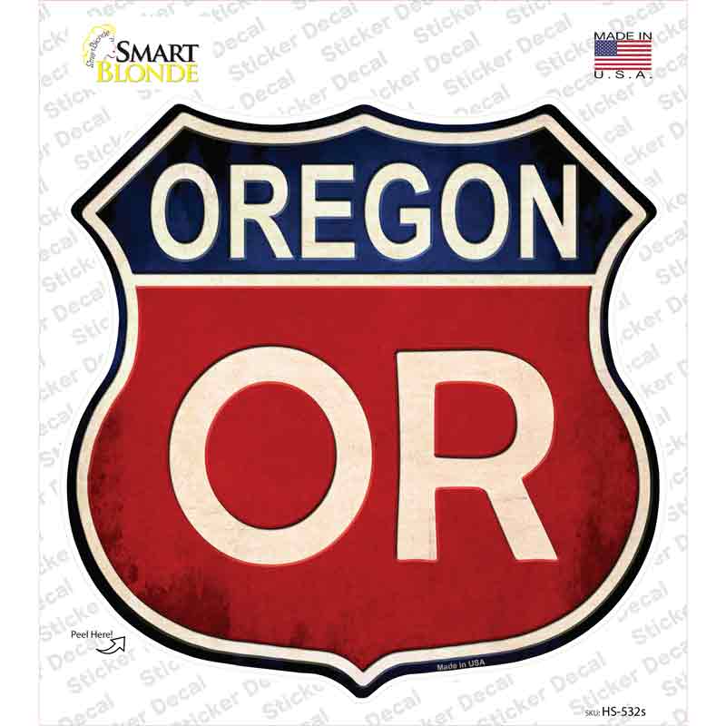 Oregon Novelty Highway Shield Sticker Decal Small