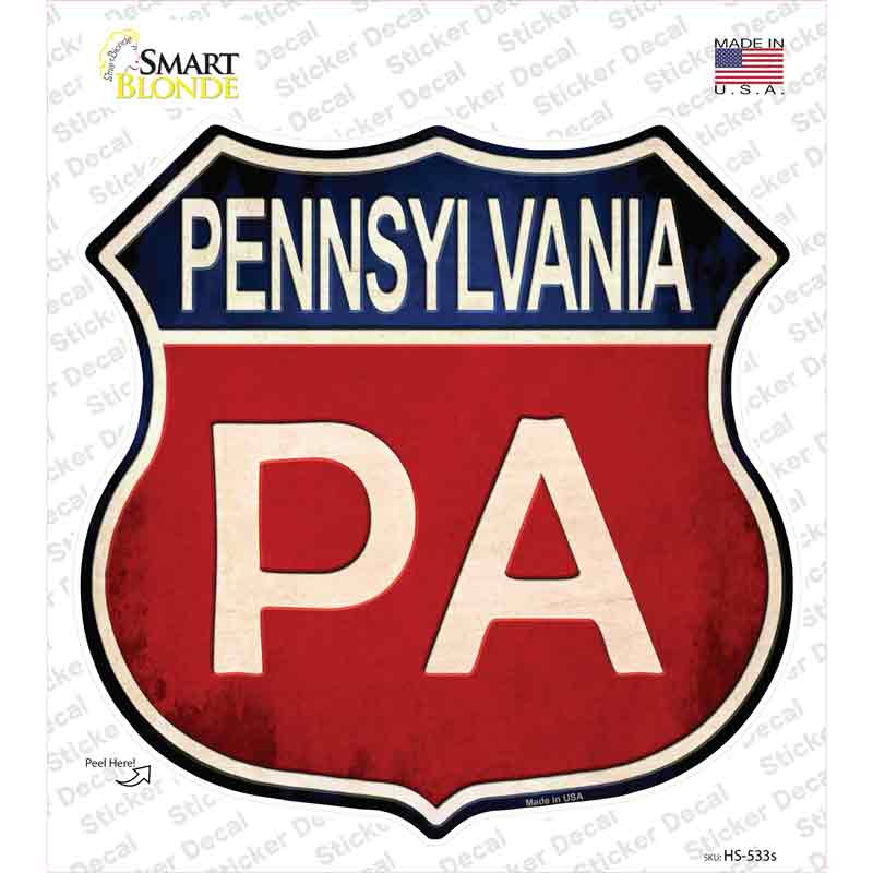 Pennsylvania Novelty Highway Shield Sticker Decal Small