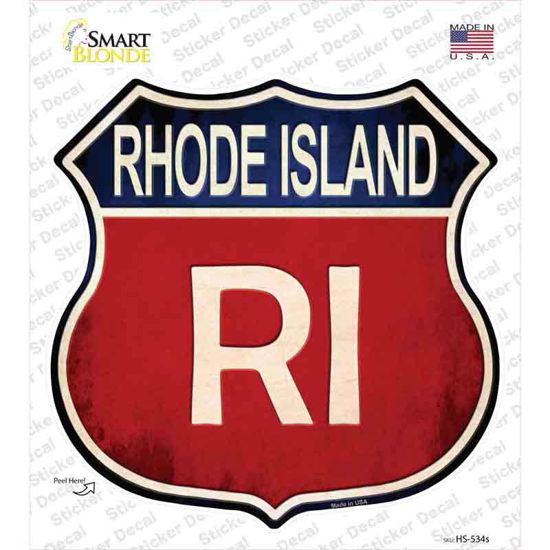 Rhode Island Novelty Highway Shield Sticker Decal Small