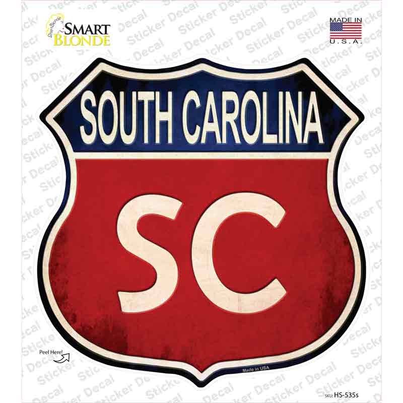 South Carolina Novelty Highway Shield Sticker Decal Small