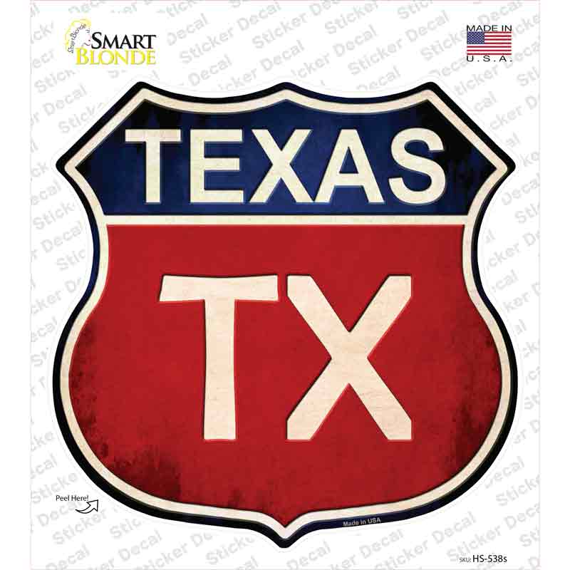 Texas Novelty Highway Shield Sticker Decal Small