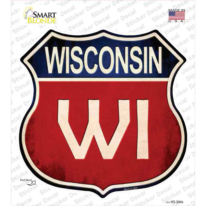 Wisconsin Novelty Highway Shield Sticker Decal Small