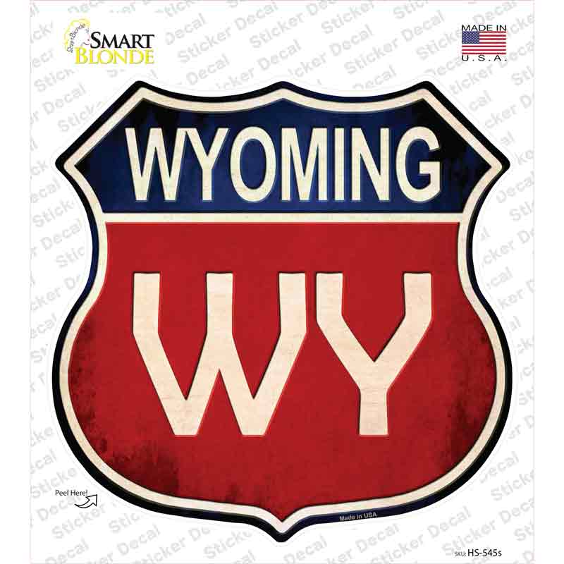 Wyoming Novelty Highway Shield Sticker Decal Small