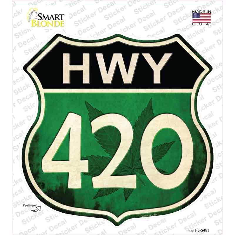 Hwy 420 Novelty Highway Shield Sticker Decal Small