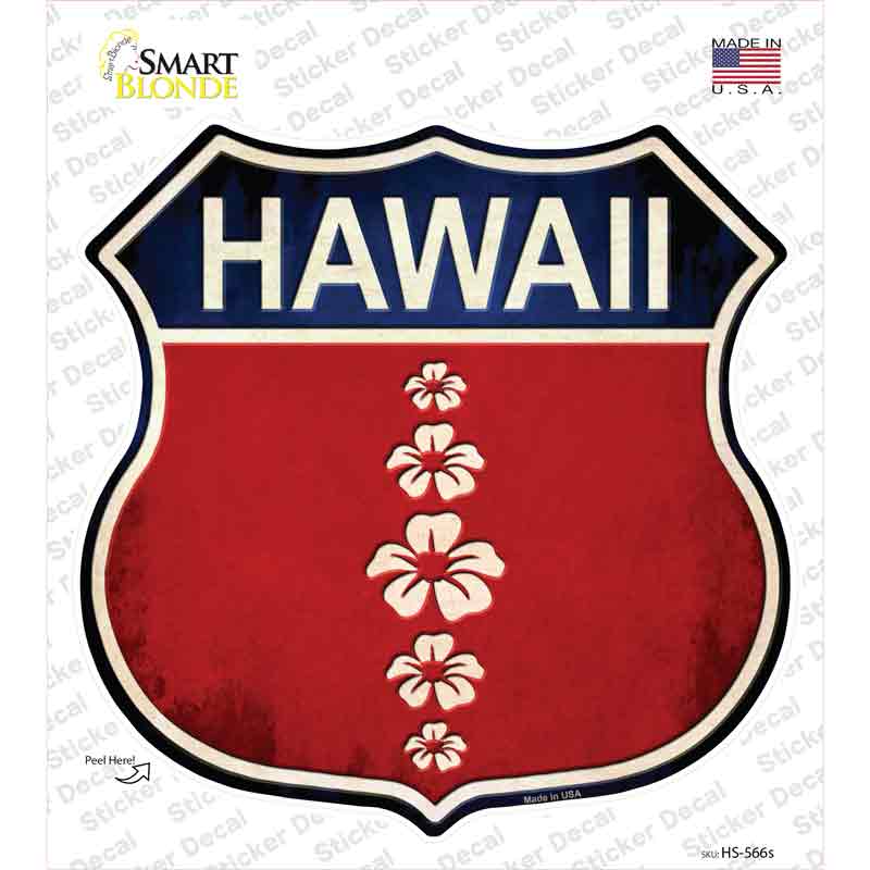 Hawaii Hibiscus Novelty Highway Shield Sticker Decal Small