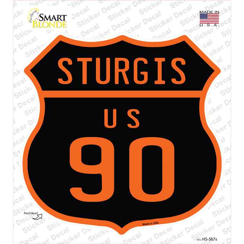 Sturgis US 90 Novelty Highway Shield Sticker Decal Small