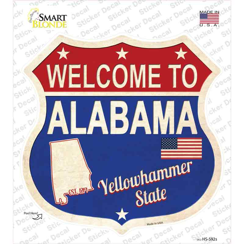 Alabama Established Novelty Highway Shield Sticker Decal Small