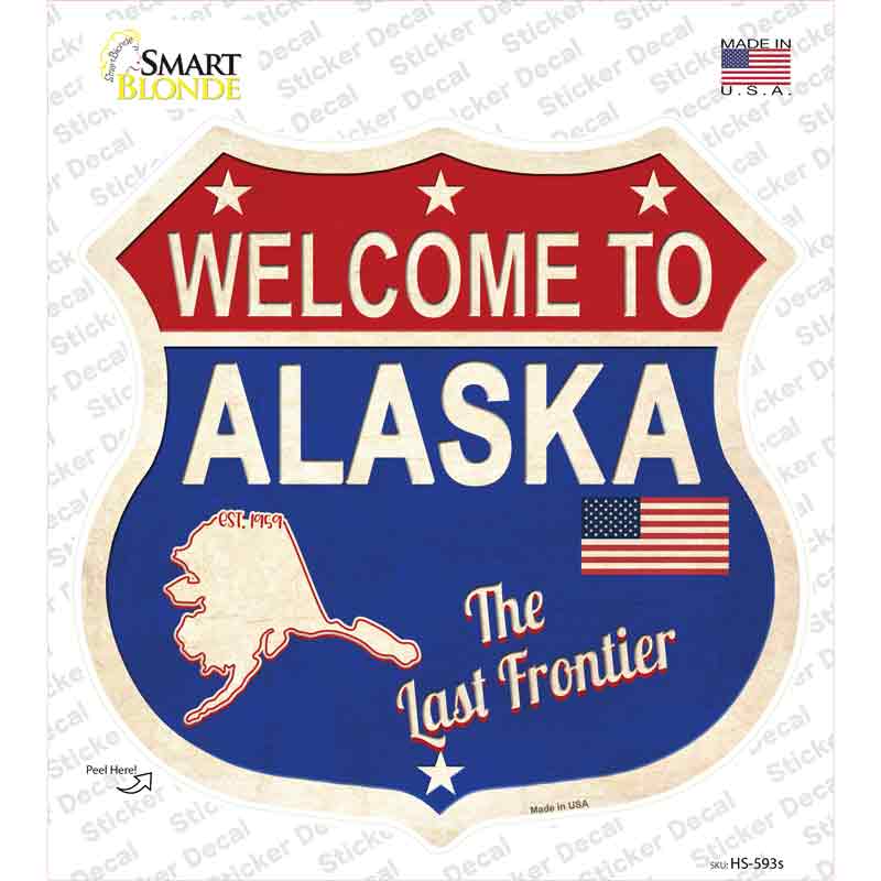 Alaska Established Novelty Highway Shield Sticker Decal Small