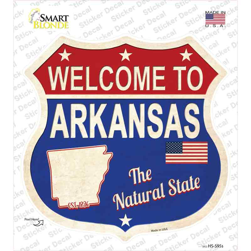 Arkansas Established Novelty Highway Shield Sticker Decal Small