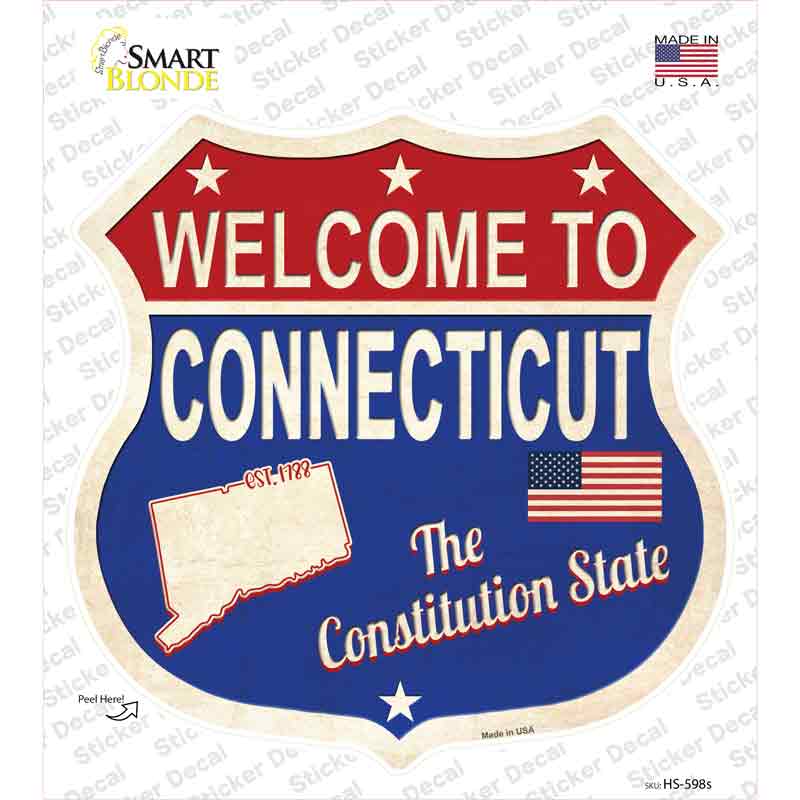 Connecticut Established Novelty Highway Shield Sticker Decal Small