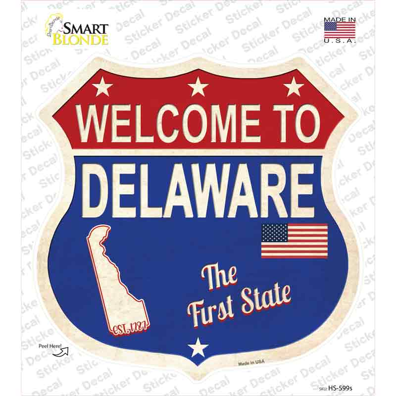 Delaware Established Novelty Highway Shield Sticker Decal Small