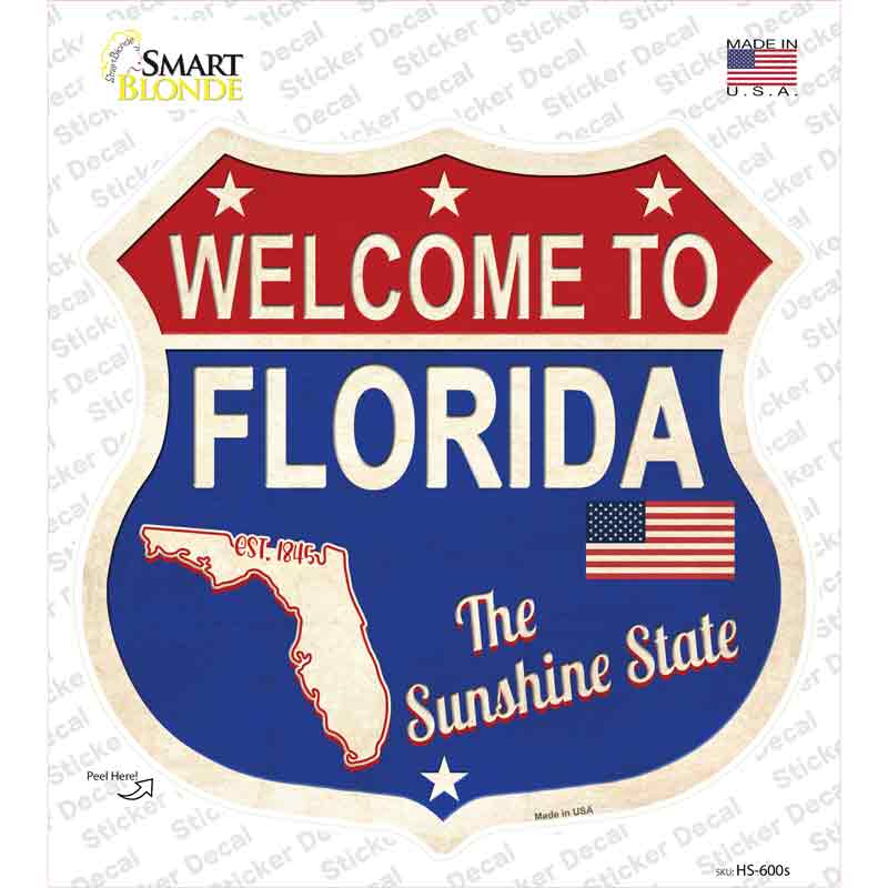 Florida Established Novelty Highway Shield Sticker Decal Small