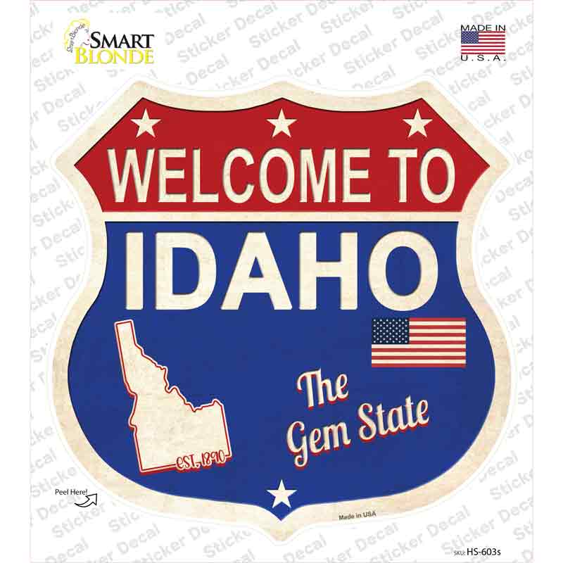 Idaho Established Novelty Highway Shield Sticker Decal Small