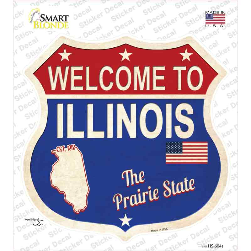 Illinois Established Novelty Highway Shield Sticker Decal Small