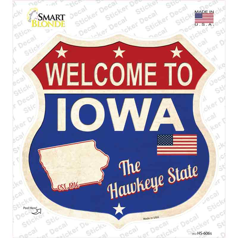 Iowa Established Novelty Highway Shield Sticker Decal