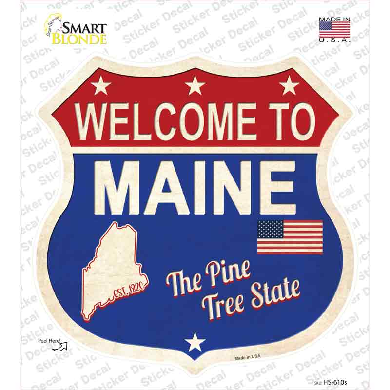 Maine Established Novelty Highway Shield Sticker Decal Small