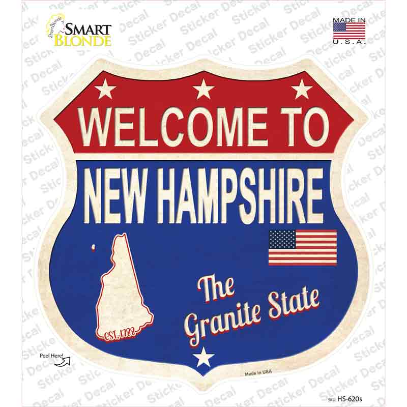 New Hampshire Established Novelty Highway Shield Sticker Decal Small